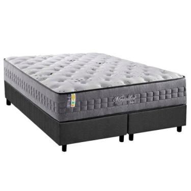 Imagem de Cama Box Queen: Colchão Molas Ensacadas D Angelis Anjos Versalhes + Ba