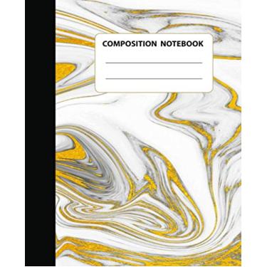 Imagem de Composition Notebook: Wide Ruled Lined Paper Notebook | Gold Glitter Liquid Marble Painting Workbook for Girls, Teens, Students and teachers | 110 Pages