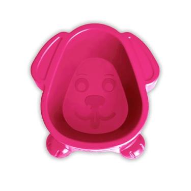 Imagem de Comedouro de Plástico Alto Bowl Tigela Pote para Cães Cachorros Ideal para Filhotes e Adultos - São Benedito Pet (Rosa, 1000 ml)