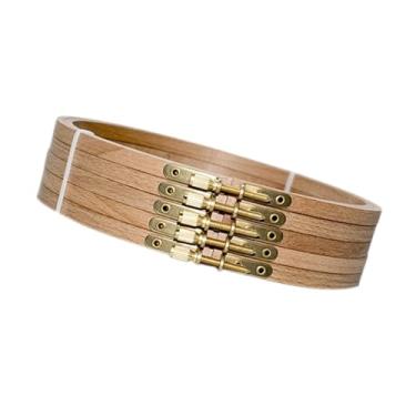 Imagem de Vaveren 5Pcs Bastidores de Bordado Moldura de Bordado Resistente Moldura de Exibição Bordado Aros de Madeira de Faia Bastidor de Ponto Cruz para Artesanato