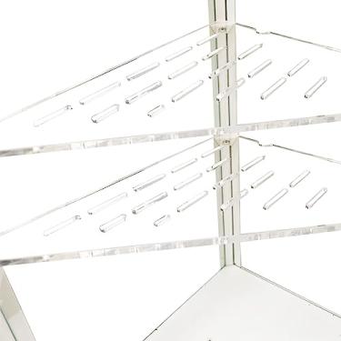 Imagem de PIAOLGYI 2 prateleiras de substituição para armário de estufa interno alto IKEA Milsbo, prateleiras de canto de acrílico triangulares, acessórios extras compatíveis com armário de vidro alto IKEA