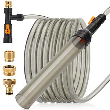 Imagem de hygger Kit de trocador de água para aquário, limpador semiautomático de cascalho de tanque de peixes, com mangueira de água de 7,8 m, válvula de controle de fluxo