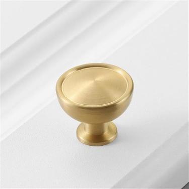 Imagem de Puxador de porta de armário de cobre puro, luxo, simples, francês, dourado, sólido, retrô, moderno, americano, com furo único, dourado escovado, CHINA