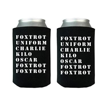 Imagem de Rogue River Tactical Piada Engraçada Veterano Militar Foxtrot Off Lata de Cerveja Dobrável Garrafa Bebida Cooler Sleeves 2 Unidades Conjunto de Presente