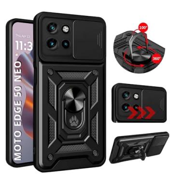 Imagem de Capa Capinha Case Armor Anti Choque Ring Luxo Para Moto Edge 50 Neo (Tela 6,4) + Anel Giratório + Proteção De Câmera - Proteção Militar