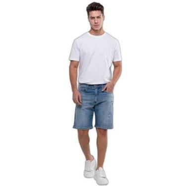 Imagem de BERMUDA JEANS MASCULINA SLIM FIT COM DETALHE NO BOLSO 24280-Masculino