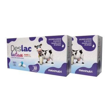 Imagem de Kit 2 Deslac Lactase 10.000 FCC 30 Cápsulas Maxinutri