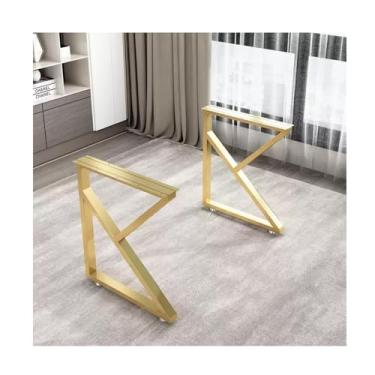 Imagem de K-Shaped Island Table Leg Bracket, Wrought Iron Metal Desk Support Leg, Dressing Table Foot, Strong Load-Bearing, Stable Structure, Fashionable And Versatile（2ps）(Gold,40cm/15.74in*72cm/28.34in)