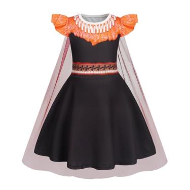 Imagem de WonderBabe Fantasia de princesa para meninas, vestido infantil para festa de aniversário de Halloween com capa, Marrom, 5-6 Anos