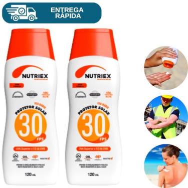 Imagem de Kit 2 Protetor Solar Fps 30 120ml Nutriex 1/3 UVA UVB Bloqueador Solar