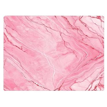 Imagem de Tábua de corte de vidro de cozinha de mármore rosa branco presente decorativo oceano pedra de granito marmorizado presente para sua mãe esposa (rosa 2)