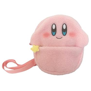 Imagem de Kirby Fluffy Sling Bag (Smile) – Bolsa tiracolo de pelúcia de 21 cm com alça ajustável, rosa
