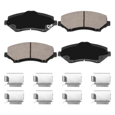 Imagem de Pastilhas de freio dianteiras compatíveis com Dodge Grand Caravan Journey Nitro Jeep Wrangler Liberty Chrysler Town & Country VW Routan Ram Cargo Van de substituição de pastilhas de freio de cerâmica