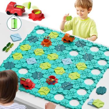 Imagem de Puzzle STEM  Jogo de tabuleiro  Logic Road Builder Kids Toys  Hunloot