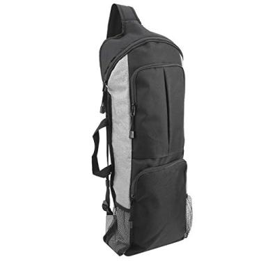 Imagem de Mochila de ginástica de ioga Backpack de grande capacidade transportadora de mochila de bagagem para entusiastas de ioga Fleece Gray Dark 28x11x68 cm
