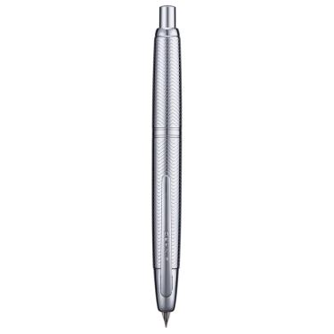 Imagem de Caneta-tinteiro Jinhao 10 Press com caixa Wavy Bright Chromium