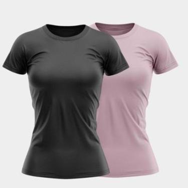 Imagem de Kit 2 Camisas Proteção Solar Manga Curta Feminina Blusa Térmica-Feminino