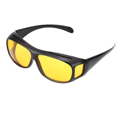 Imagem de Óculos de Visão Noturna, Lentes Amarelas, Armação Preta, Proteção para Dirigir à Noite Unissex Anti Reflexo Proteção Uv400