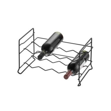 Imagem de Adega Empilhável Merlot Porta 8 Garrafas de Vinho Schmitt, Preto Fosco