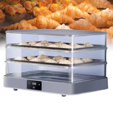 Imagem de Caixa de Fermentação para Pão,Fermentadora de Pão,Estufa para Massa de Pão,caixa profissional à prova de pão com câmaras ajustáveis - design transparente, termostato e temporizador