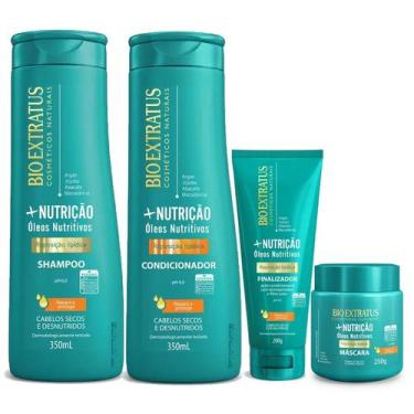 Imagem de Kit Shampoo Condicionador Máscara Finalizador Bio Extratus Mais Nutriç