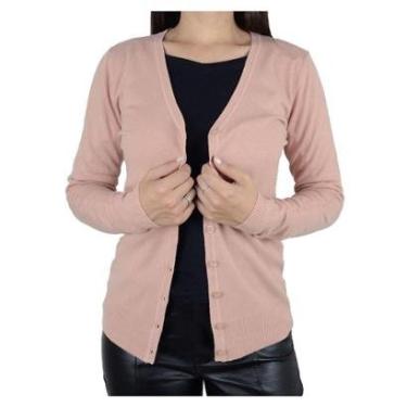 Imagem de Blusa Feminina Facinelli By Mooncity Cardigan Rosa Claro - 6-Feminino