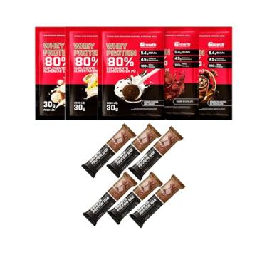 Imagem de Combo Whey Protein Sachê Concentrado 30g 5un (Sabores diversos) e Whey Protein Barra 30g 6un (sabores diversos) - Growth