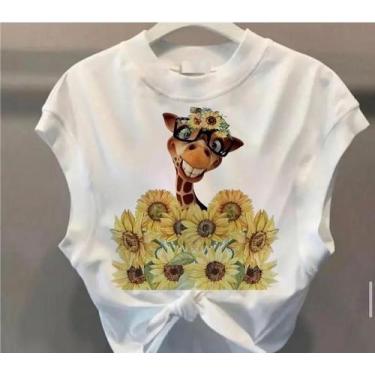 Imagem de Cropped girafa girrasol - loja dinka, g, branco