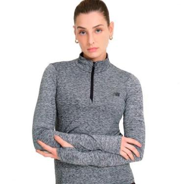 Imagem de Blusa Feminina New Balance Zíper Dry Sport Cinza, Cinza, G