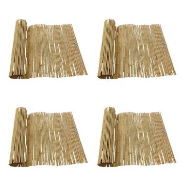 Imagem de Kit 4 Esteiras Bambu Natural 0,80Mt X 5Mt Cortina Decoração