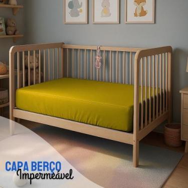 Imagem de Capa Para Colchão Berço Mini Cama Impermeável Com Zíper AMARELA - Mira
