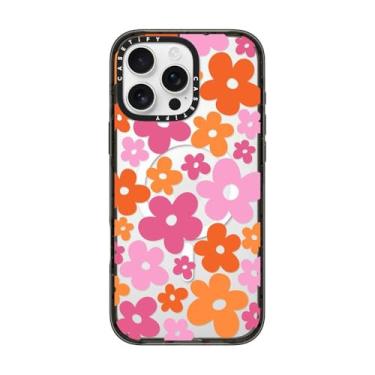 Imagem de CASETiFY Capa Impact para iPhone 16 Pro Max [proteção contra quedas de grau militar de 2,5 m 4X/compatível com Magsafe] - Floral abstrato - preto transparente