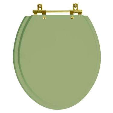 Imagem de Assento Sanitario Poliéster Convencional Oval Verde Malva Para Vaso Deca Com Ferragem D...