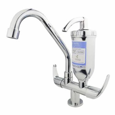 Imagem de Torneira Cozinha Com Filtro Mesa Bancada Bica Móvel Cromada Pia 1/4 de