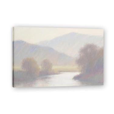 Imagem de LKXGRRSFG Impressão em tela paisagem abstrata Timeless Tidal Movements 2025 - pinceladas texturizadas e fluxo de cor holográfico 20 x 30 cm