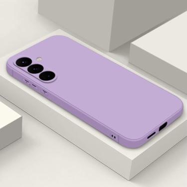 Imagem de Capa de silicone macio com cordão para Samsung Galaxy S23, S24, S25 Ultra, S22 Plus, S23, S24 FE, A55, A53, A54, A35, A15, A16, A25 5G, roxa