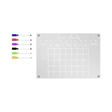 Imagem de Placa Magnética Acrílica Transparente, Calendário De Geladeira Reutili