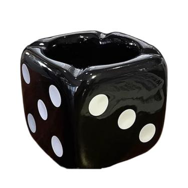 Imagem de Cinzeiro Cinzeiro de mesa de cerâmica, cinzeiro de cigarro interno e externo, cinzeiro de mesa para decoração de escritório doméstico Cinzeiro de Mesa(Black-B)