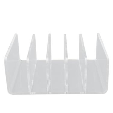 Imagem de 5 Compartamentos Organizador de Arquivos de Desktop, Acrílico Documento do Corretor do Correio do Escritório e -mails Pasta de Letra de Armazenamento Racks para Organização da