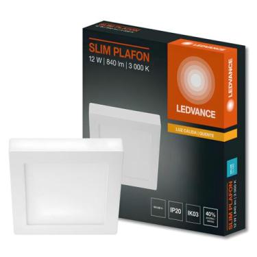 Imagem de Luminaria Led Sobrepor Quadrada Slim 17Cm 12W 840Lm Ledvance, Branco, 