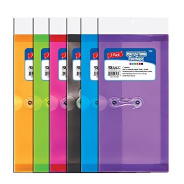 Imagem de Envelope de corda de poliéster tamanho quadriculado da Bazic Coupon (pacote com 2) (caixa com 12) (3189-12)