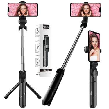 Imagem de Tripé de bastão de selfie com controle remoto, mini tripé portátil Bluetooth para viagem para celular compatível com iPhone 13/13 Pro/12/11/11 Pro/XS Max/XS/XR/X/8/7, Galaxy, Google Smartphone (100