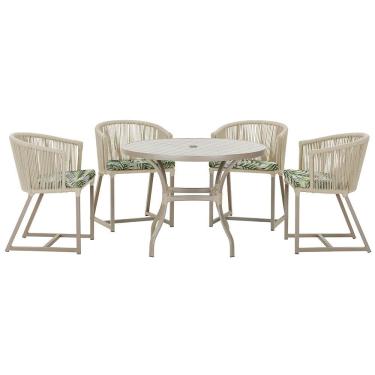 Imagem de  Mesa com 4 Cadeiras de Jantar Roma 100cm e Noronha em Aluminío
