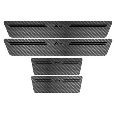 Imagem de Kit Soleira Protetora Porta Premium Black Carbono - A4 - Jhow Adesivos