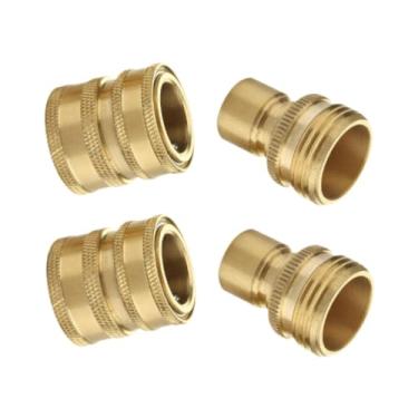 Imagem de Bothyi 4 peças de mangueira de jardim com conexão rápida para mangueira de água de 3/4 de polegada, substituição direta, fácil de instalar, conector de, LatÃo