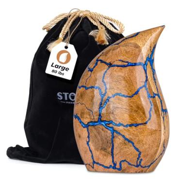 Imagem de Urnas de cremação de madeira para cinzas humanas adultas masculinas cúbicas - Urna para cinzas para mulheres e homens - Urna para cinzas adulto masculino - Urna decorativa - Urnas funerárias e