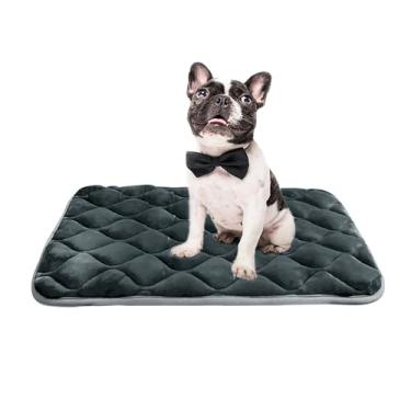 Imagem de furrybaby Tapete para cama de cachorro com fundo antiderrapante lavável à máquina para cães dormindo (XM 91 x 58 cm, tapete cinza)