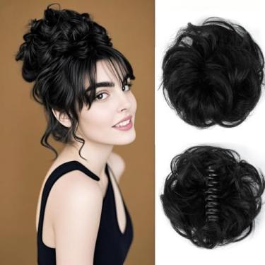 Imagem de VADES Extensão De Rabo Cavalo Para Mulheres Negras, Coque Cacheado, Grampo Garra, Extensões Humanas Bagunçadas, Peças Falsas