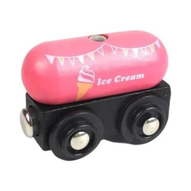 Imagem de Conjunto De Trem Magnético De Madeira Infantil Anime James Locomotiva 