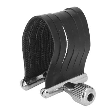 Imagem de Alto Saxofone Bocalista Fixador Ligatura PU Couro 6 Clipe Ajuste Ajustável Parafuso Sax A Fixador de Bocal Aprimorou A Qualidade do Som Vibração Maximizada Ajustes Rápidos Versáteis